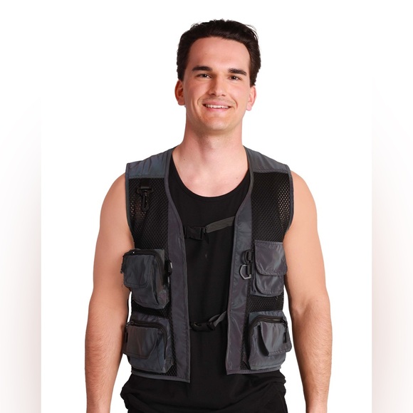 iHeartRaves Rainbow Reflective Fishnet Vest - Picture 3 of 3